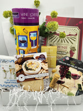 Load image into Gallery viewer, wine gift box, wine lovers gift, adulting gift box, wine themed gift, wine puzzle gift, cheese dip mix, Chardonnay soap, hostess gift, funny wine gifts, self-care box, unique gift ideas for wine drinkers, wine lover set, novelty wine gift
