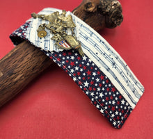 Load image into Gallery viewer, fabric bracelet, handmade bracelet, denim cuff, upcycled bracelet, handmade