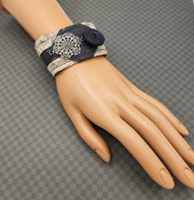 Load image into Gallery viewer, textile jewelry, handmade fabric bracelet, handmade jewelry,
