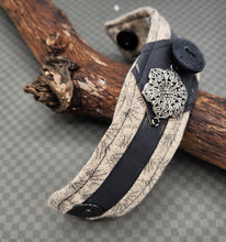 Load image into Gallery viewer, textile jewelry, handmade fabric bracelet, handmade jewelry,