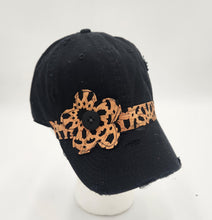 Load image into Gallery viewer, distressed baseball cap, vintage hat, boho hat, handmade hat, shabby chic hat, rustic style hat, women’s casual hat, adjustable baseball cap, boutique fashion accessories