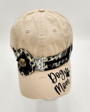 Load image into Gallery viewer, embellished baseball cap, handmade hats, women’s cadat hat, baseball trucker distressed hat, ball cap, josie t. designs, upcycled women’s hat, dog mom hat