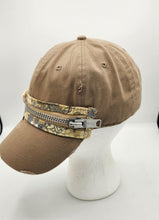 Load image into Gallery viewer, distressed baseball cap, vintage hat, boho hat, handmade hat, shabby chic hat, rustic style hat, women’s casual hat, adjustable baseball cap, boutique fashion accessories