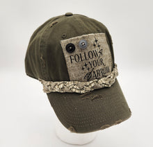 Load image into Gallery viewer, embellished baseball cap, handmade hats, women’s cadat hat, baseball trucker distressed hat, ball cap