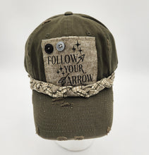 Load image into Gallery viewer, embellished baseball cap, handmade hats, women’s cadat hat, baseball trucker distressed hat, ball cap