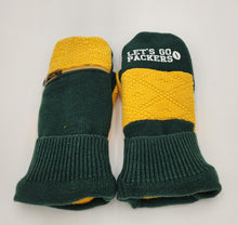 Load image into Gallery viewer, green bay packers mittens, handmade mittens, upcycled mittens, re-purposed, made in the usa