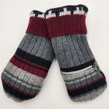 Load image into Gallery viewer, Handmade mittens, upcycled mittens, sweater mittens, wool mitten, shops green bay, repurposed sweaters, Josie T. Designs