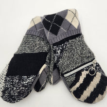 Load image into Gallery viewer, Handmade mittens, upcycled mittens, sweater mittens, wool mitten, shops green bay, repurposed sweaters, Josie T. Designs