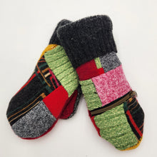 Load image into Gallery viewer, Handmade mittens, upcycled mittens, sweater mittens, wool mitten, shops green bay, repurposed sweaters, Josie T. Designs