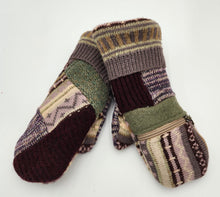 Load image into Gallery viewer, Handmade mittens, upcycled mittens, sweater mittens, wool mitten, shops green bay, repurposed sweaters, Josie T. Designs