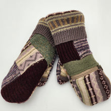 Load image into Gallery viewer, Handmade mittens, upcycled mittens, sweater mittens, wool mitten, shops green bay, repurposed sweaters, Josie T. Designs