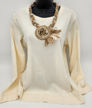 Load image into Gallery viewer, fabric necklace, upcycled jewelry, repurposed jewelry, handmade jewelry