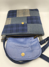Load image into Gallery viewer, upcycled purse, men's suitcoat bag, recycled handbag, crossbody bag, boutique green bay