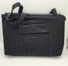 Load image into Gallery viewer, upcycled purse, men’s suitcoat purse, recycled bag, women’s crossbody bag, handmade purse