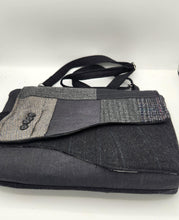 Load image into Gallery viewer, upcycled purse, men’s suitcoat purse, recycled bag, women’s crossbody bag, handmade purse