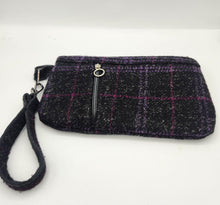 Load image into Gallery viewer, wristlet purse, women’s handbag, upcycled purse, men’s suitcoat purse, shops near me, handmade bags