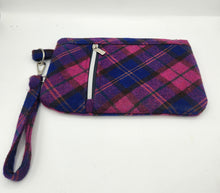 Load image into Gallery viewer, wristlet purse, women’s handbag, upcycled purse, men’s suitcoat purse, shops near me, handmade bags