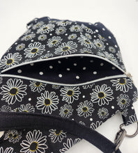 Load image into Gallery viewer, raveler Pouch, Sling Bag, Unisex Crossbody Bag, Secure pouch, handmade crossbody, upcycled sling bag, josie t. designs, travel bag,