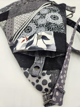 Load image into Gallery viewer, Traveler Pouch, Sling Bag, Unisex Crossbody Bag, Secure pouch, handmade crossbody, upcycled sling bag, josie t. designs, travel bag,