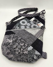 Load image into Gallery viewer, Traveler Pouch, Sling Bag, Unisex Crossbody Bag, Secure pouch, handmade crossbody, upcycled sling bag, josie t. designs, travel bag,