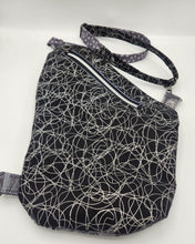 Load image into Gallery viewer, Traveler Pouch, Sling Bag, Unisex Crossbody Bag, Secure pouch, handmade crossbody, upcycled sling bag, josie t. designs, travel bag,