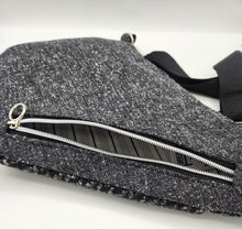 Load image into Gallery viewer, Traveler Pouch, Sling Bag, Unisex Crossbody Bag, Secure pouch, handmade crossbody, upcycled sling bag, josie t. designs, travel bag,