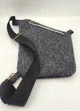 Load image into Gallery viewer, Traveler Pouch, Sling Bag, Unisex Crossbody Bag, Secure pouch, handmade crossbody, upcycled sling bag, josie t. designs, travel bag,