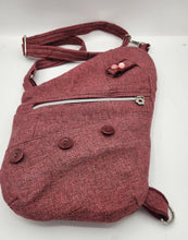 Load image into Gallery viewer, Traveler Pouch, Sling Bag, Unisex Crossbody Bag, Secure pouch, handmade crossbody, upcycled sling bag, josie t. designs, travel bag,