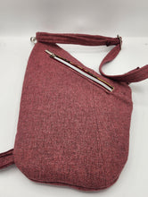 Load image into Gallery viewer, Traveler Pouch, Sling Bag, Unisex Crossbody Bag, Secure pouch, handmade crossbody, upcycled sling bag, josie t. designs, travel bag,