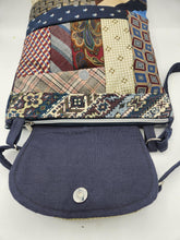 Load image into Gallery viewer, men's tie purse, upcycled men's ties, handmade bag, crossbody bag, handmade purse