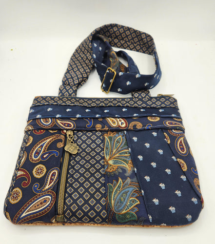 men's tie purse, upcycled men's ties, handmade bag, crossbody bag, handmade purse