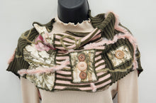 Load image into Gallery viewer, boho chic scarf, upcycled sweater, re-purposed scarf, upcycled scarf, handmade, green bay shopping, boutique green bay