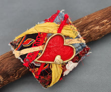 Load image into Gallery viewer, denim bracelet, upcycled denim, repurposed jewelry, fabric bracelet, handmade