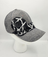 Load image into Gallery viewer, embellished baseball cap, handmade hats, women’s cadat hat, baseball trucker distressed hat, ball cap