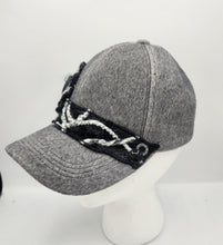 Load image into Gallery viewer, embellished baseball cap, handmade hats, women’s cadat hat, baseball trucker distressed hat, ball cap