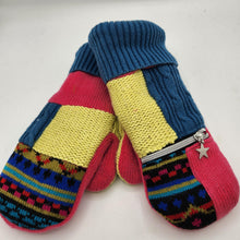 Load image into Gallery viewer, multi color handmade sweater mittens with zipper pocket
