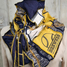 Load image into Gallery viewer, milwaukee brewers handmade cowl neck scarf, patchwork scarf