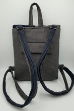 Load image into Gallery viewer, upcycled backpack, womens backpack, backpack, boutique green bay, handmade purse recycled, mens suitcoat bag