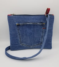 Load image into Gallery viewer, upcycled purse, recycled handbag, made in wisconsin, women's crossbody bag, shops near me