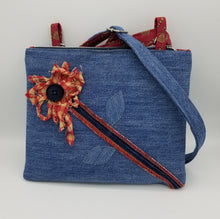 Load image into Gallery viewer, upcycled purse, recycled handbag, made in wisconsin, women's crossbody bag, shops near me
