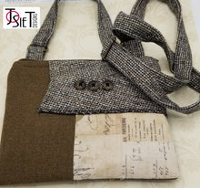 Load image into Gallery viewer, Crossbody bag, Crossbody Purse, Recycled Crossbody Purse, Handbag, Recycled wool, Recycled mens suit coat