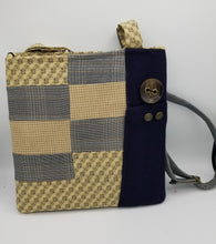 Load image into Gallery viewer, handmade bag, upcycled purse, men's suit coat, boutique green bay, handmade crossbody purse