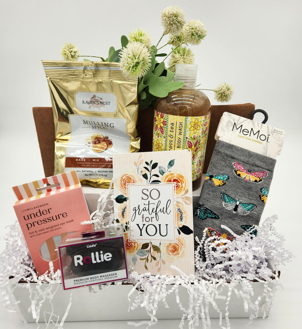 gift baskets green bay, spa gift basket, basket for women, local gift basket