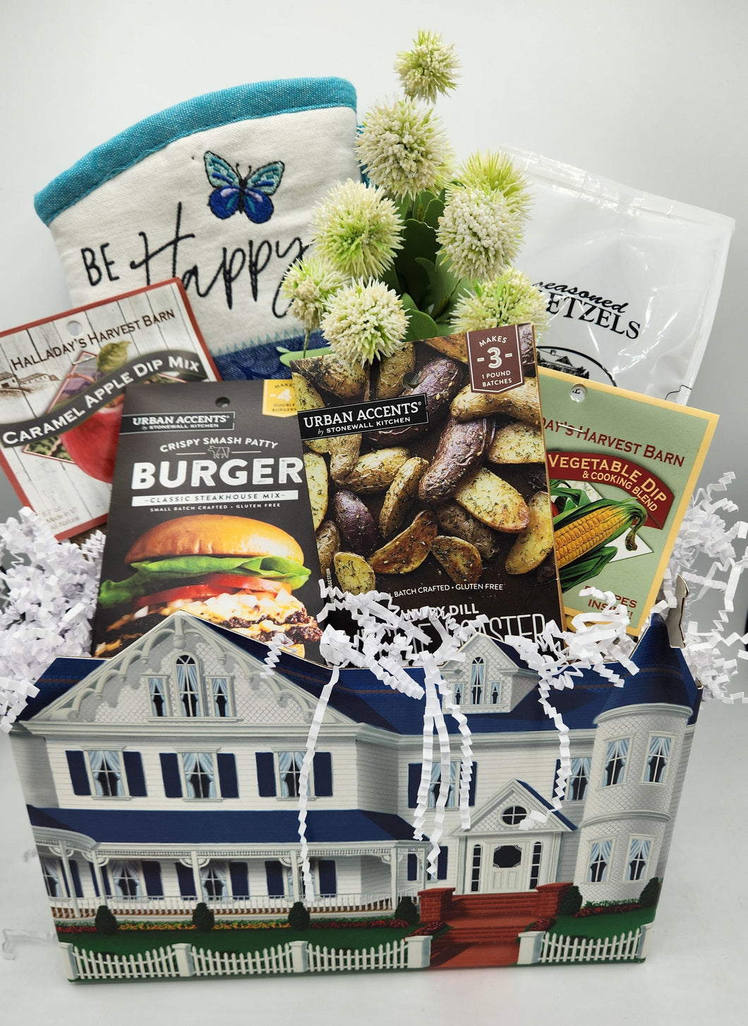 Gourmet gift basket

Be Happy gift set

Foodie gift box

Snack and seasoning basket

Housewarming gift basket

Thank you gift box

Birthday gift basket for food lovers

Gourmet dips and seasoning set