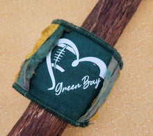 Load image into Gallery viewer, green bay packer jewelry, handmade packer jewelry, upcycled, re-purposed, shops green bay, boutique green bay, shops near me
