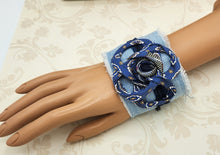 Load image into Gallery viewer, handmade bracelet, hobo bracelet, cuff fabric bracelet, mens ties bracelet, gifts green bay
