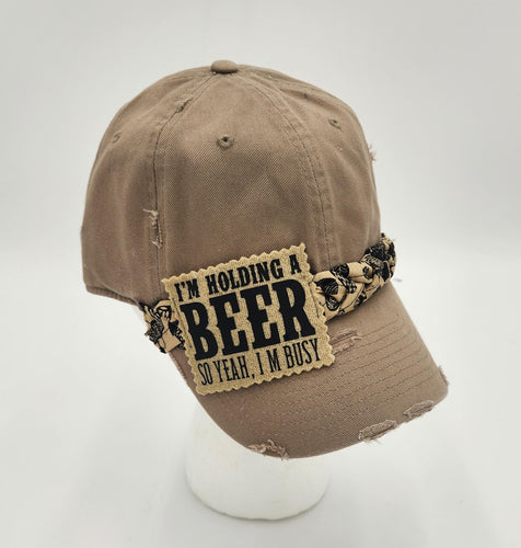 distressed baseball cap, vintage hat, boho hat, handmade hat,  shabby chic hat, rustic style hat, women’s casual hat, adjustable baseball cap, boutique fashion accessories 

