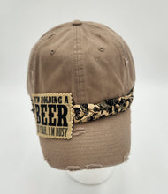 Load image into Gallery viewer, distressed baseball cap, vintage hat, boho hat, handmade hat,  shabby chic hat, rustic style hat, women’s casual hat, adjustable baseball cap, boutique fashion accessories 


