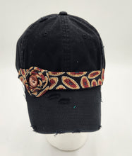Load image into Gallery viewer, embellished baseball cap, handmade hats, women’s cadat hat, baseball trucker distressed hat, ball cap, josie t. designs, upcycled women’s hat, 
