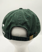 Load image into Gallery viewer, distressed baseball cap, vintage hat, boho hat, handmade hat,  shabby chic hat, rustic style hat, women’s casual hat, adjustable baseball cap, boutique fashion accessories , packers baseball cap, green bay packers baseball cap
